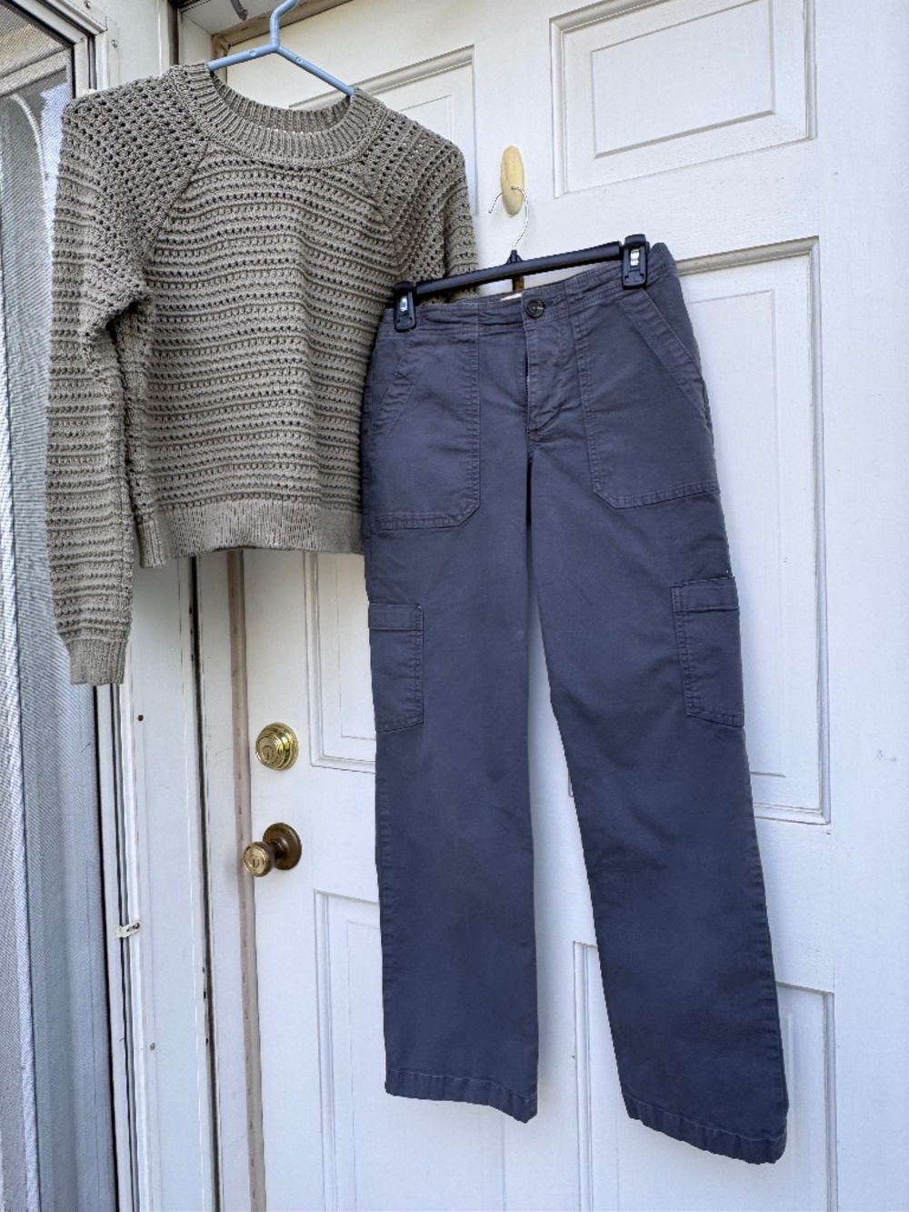 Marine Layer Aria Utility Pants Size 2 India Ink Gray Straight Leg Cargo